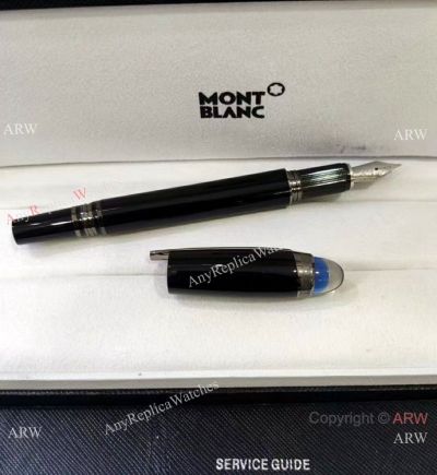 New! AAA Grade Mont blanc Starwalker Blue Planet Fountain Pen - Black Resin